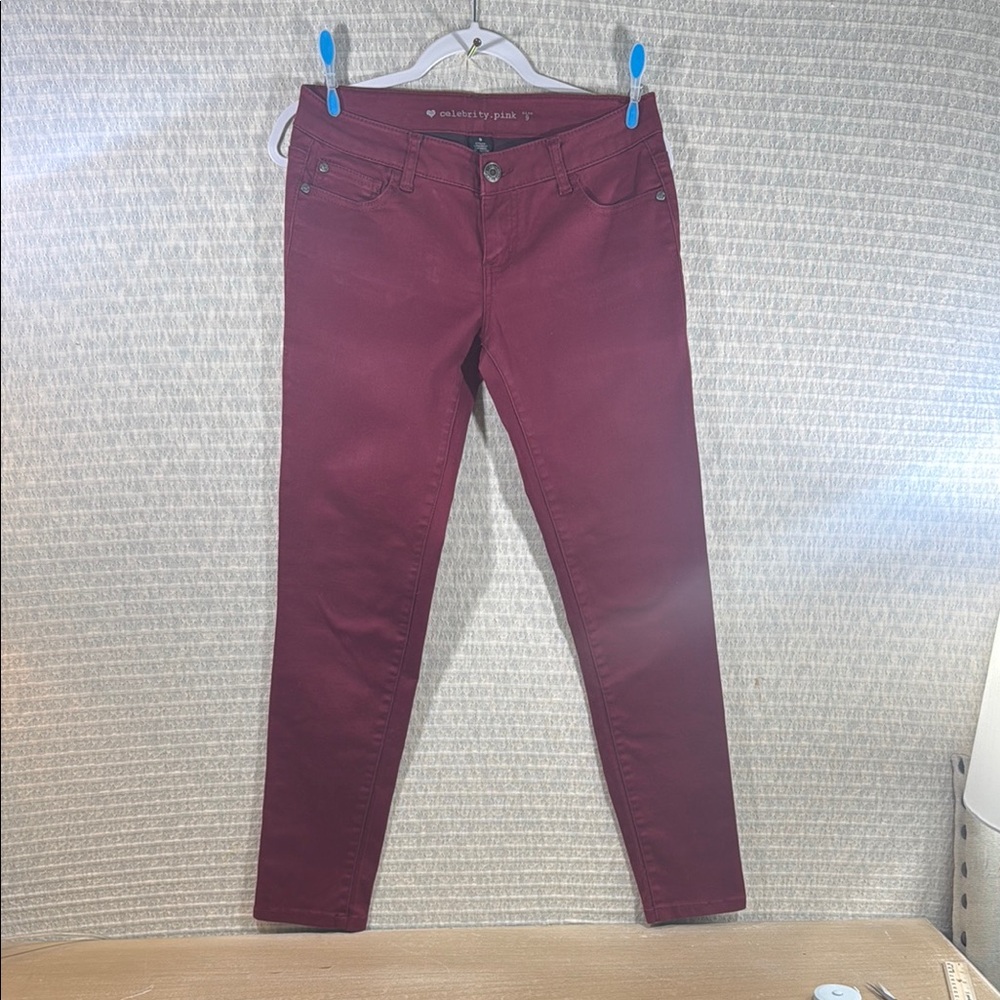 Celebrity Pink Women's Burgundy Jeans